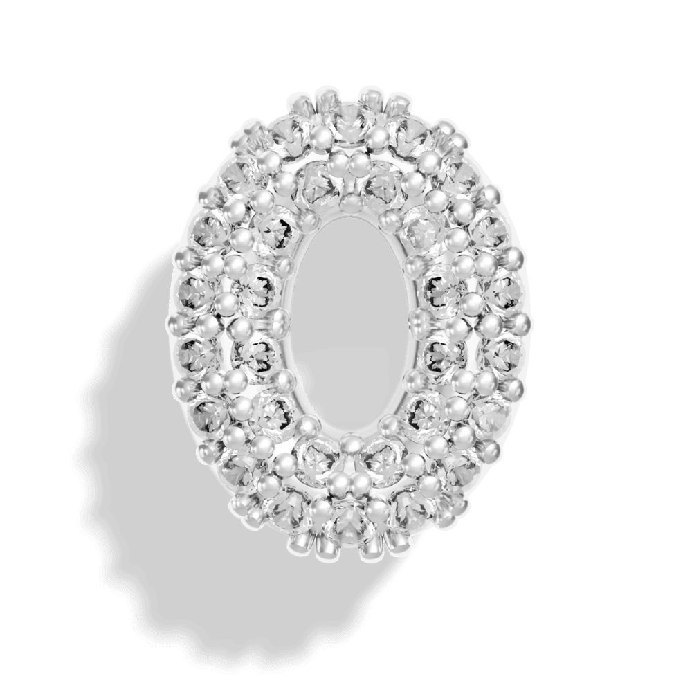 Silver Pave Bubble Letter Charms
