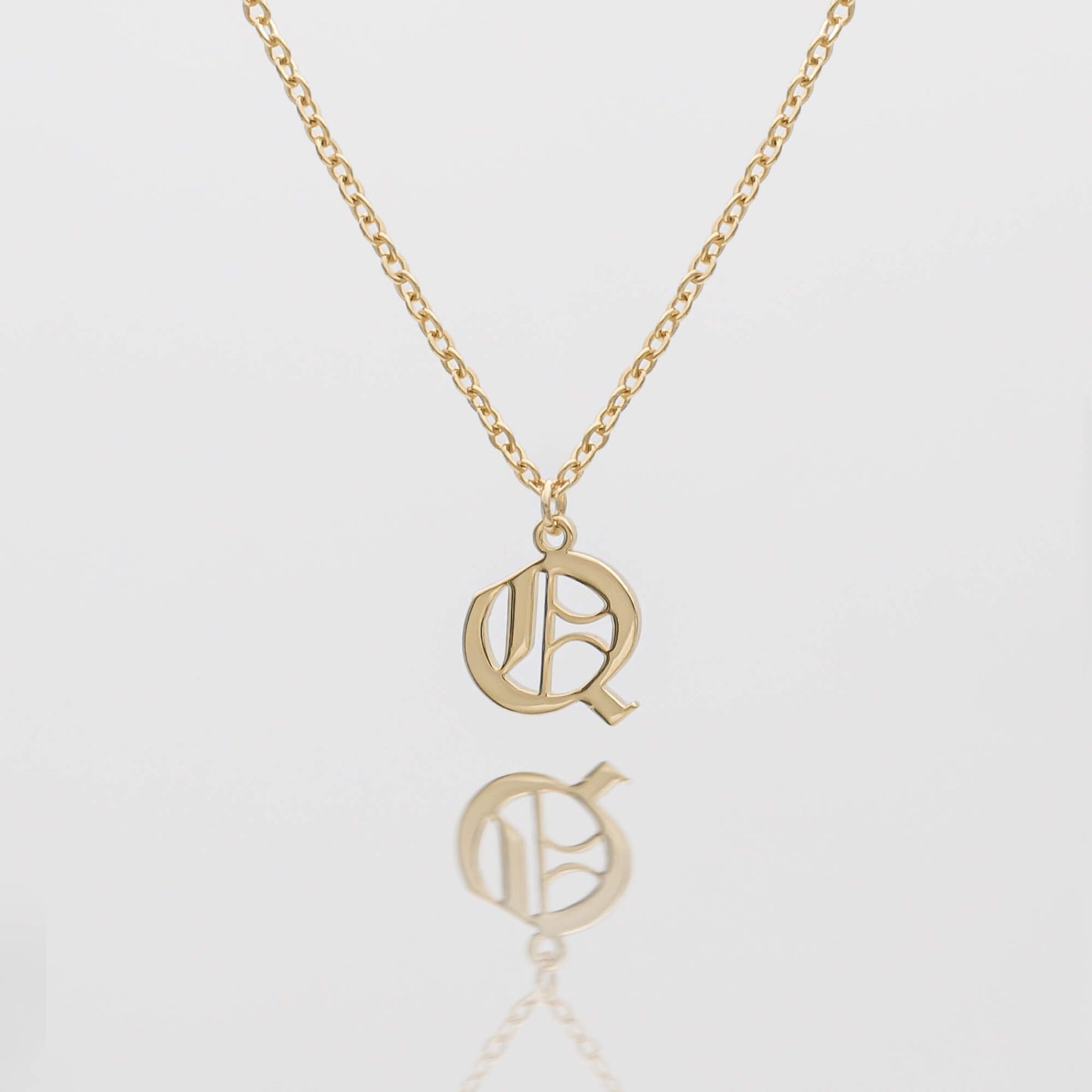 Old English Initial Necklace