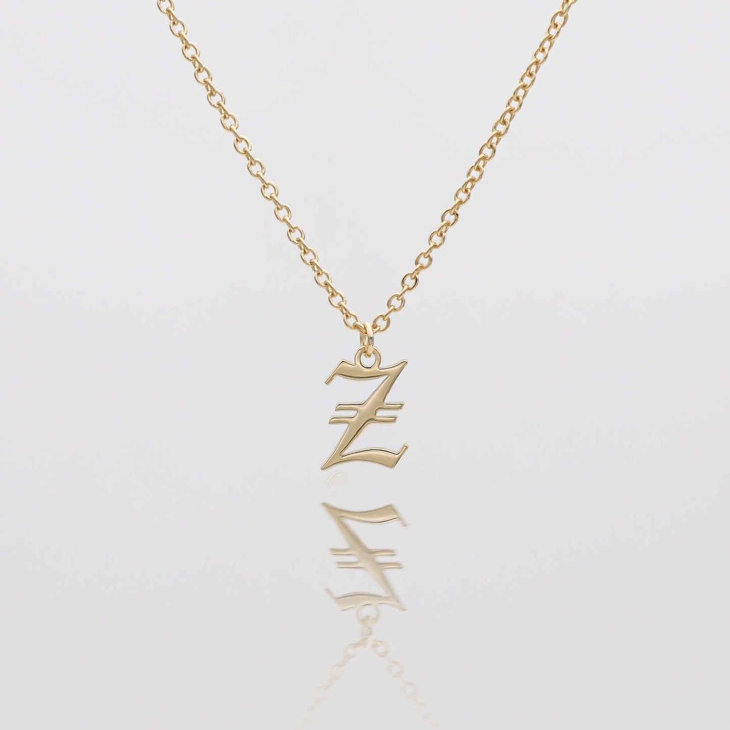 Old English Initial Necklace