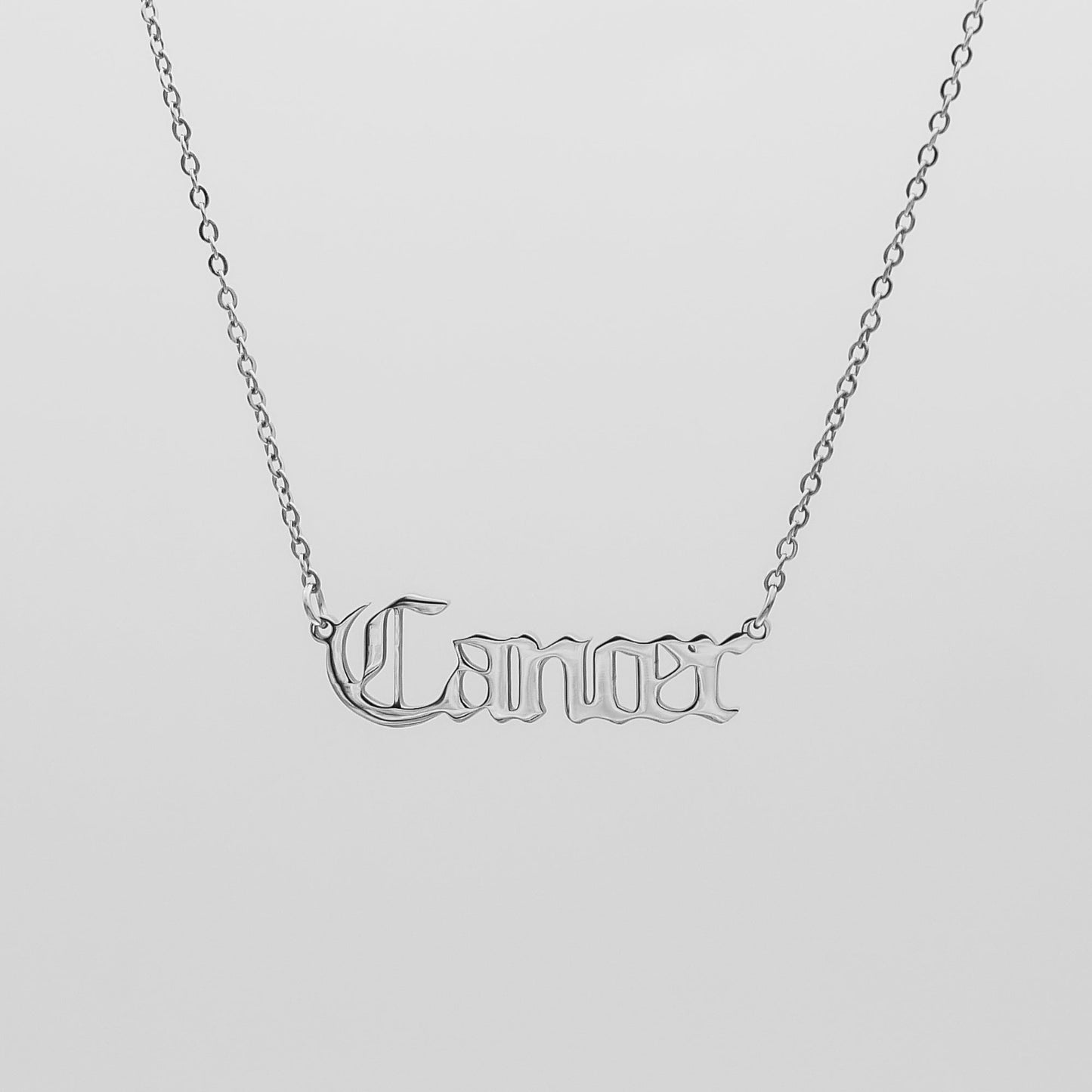Old English Zodiac Name Necklace