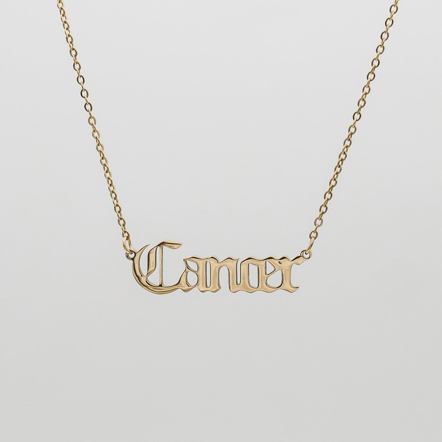 Old English Zodiac Name Necklace