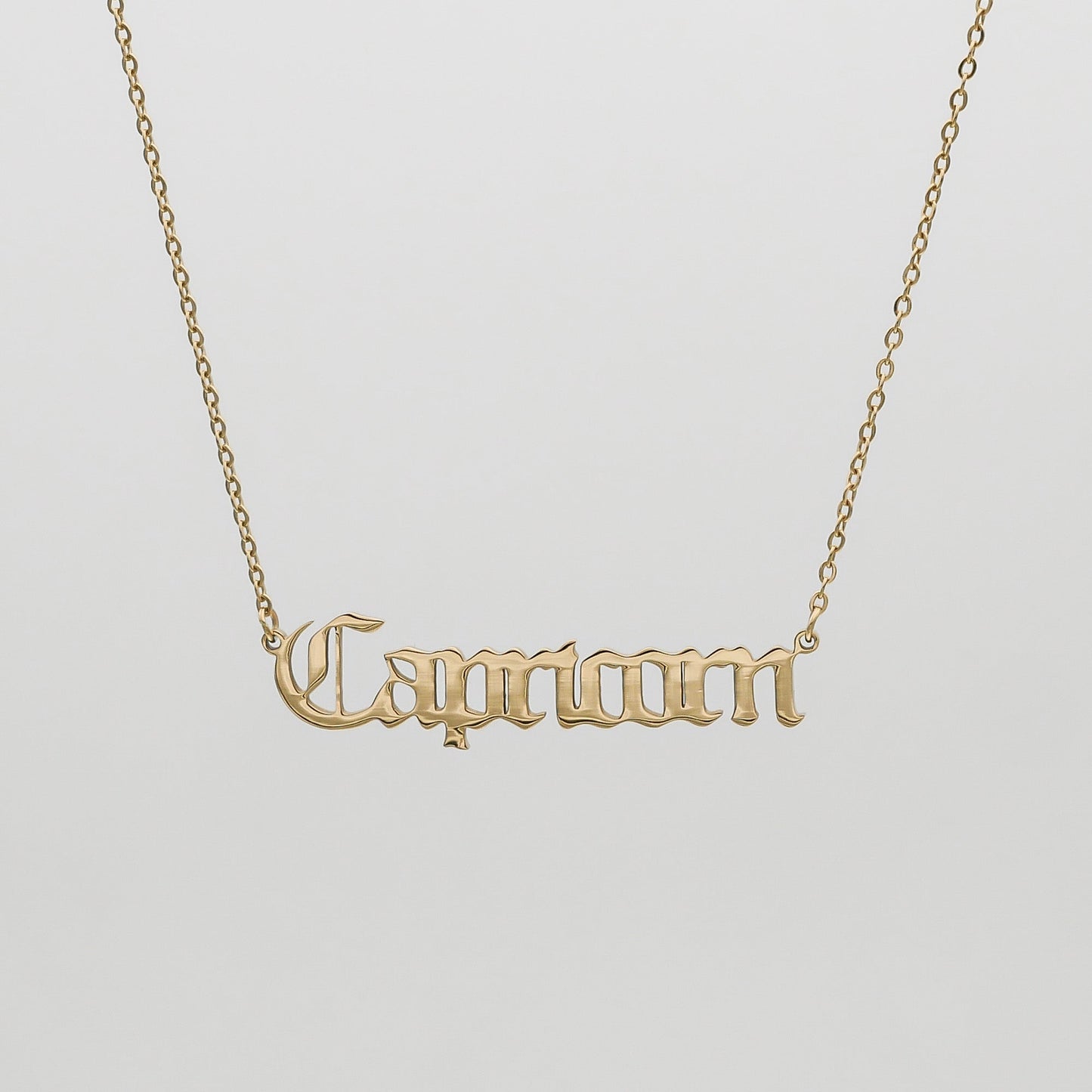Old English Zodiac Name Necklace