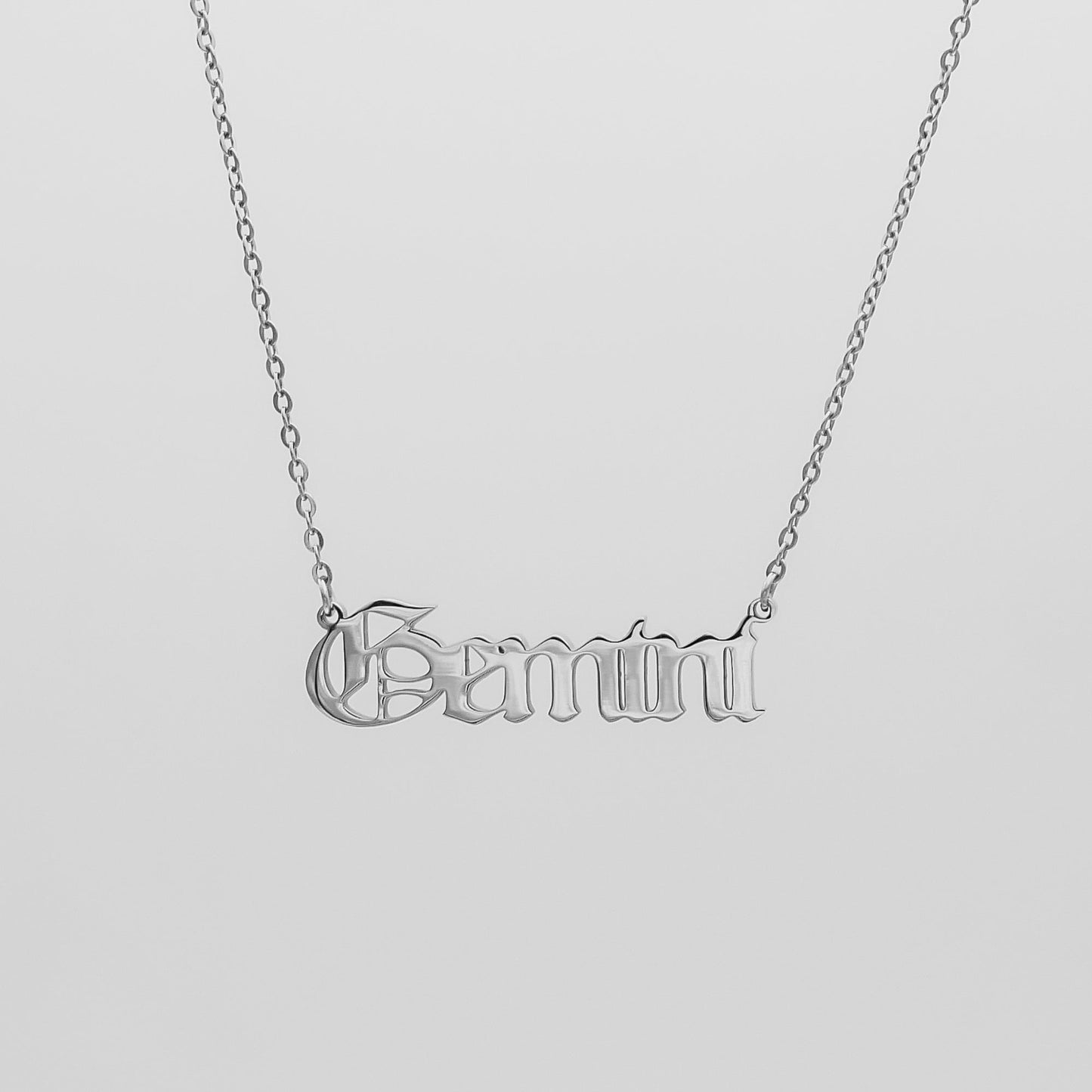 Old English Zodiac Name Necklace