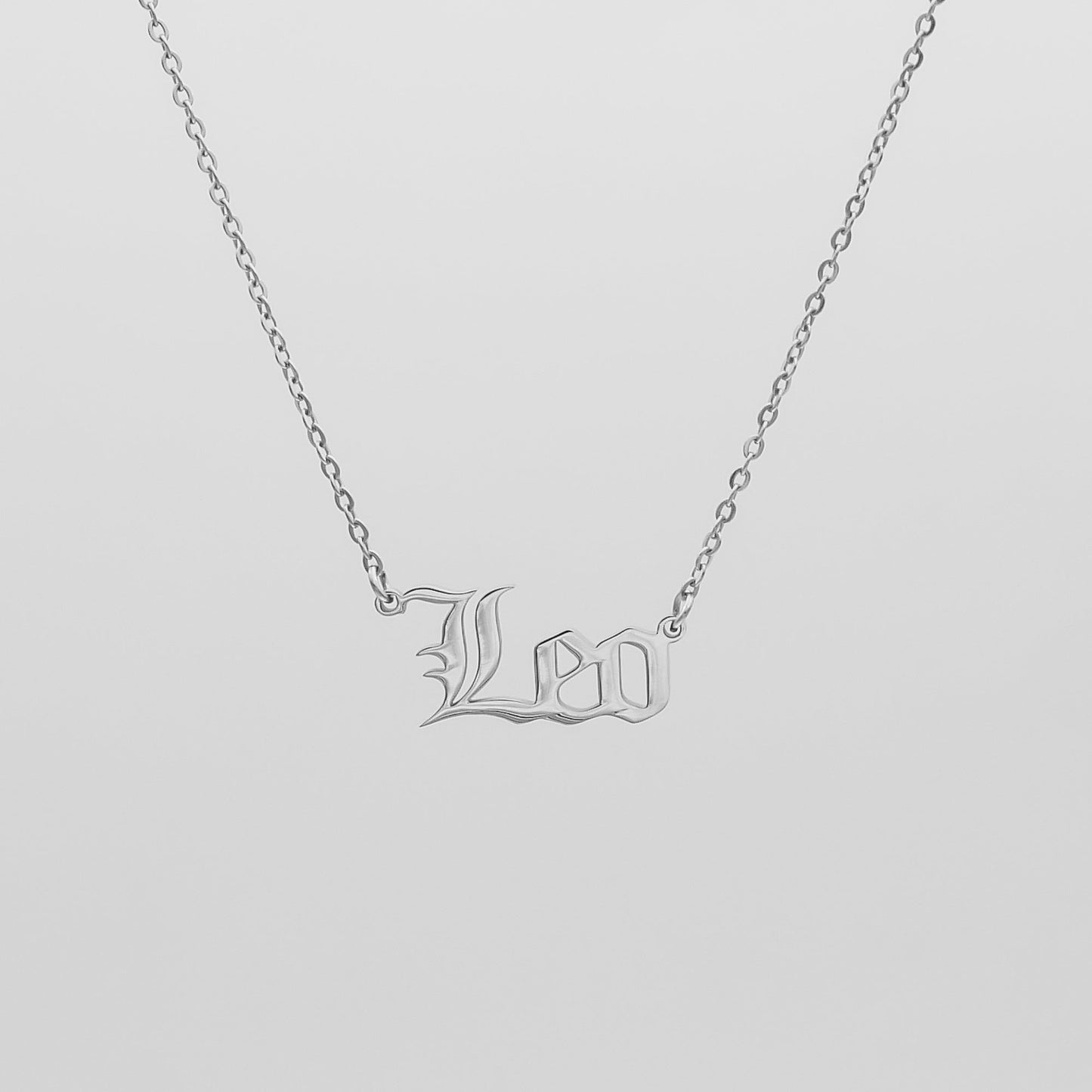Old English Zodiac Name Necklace