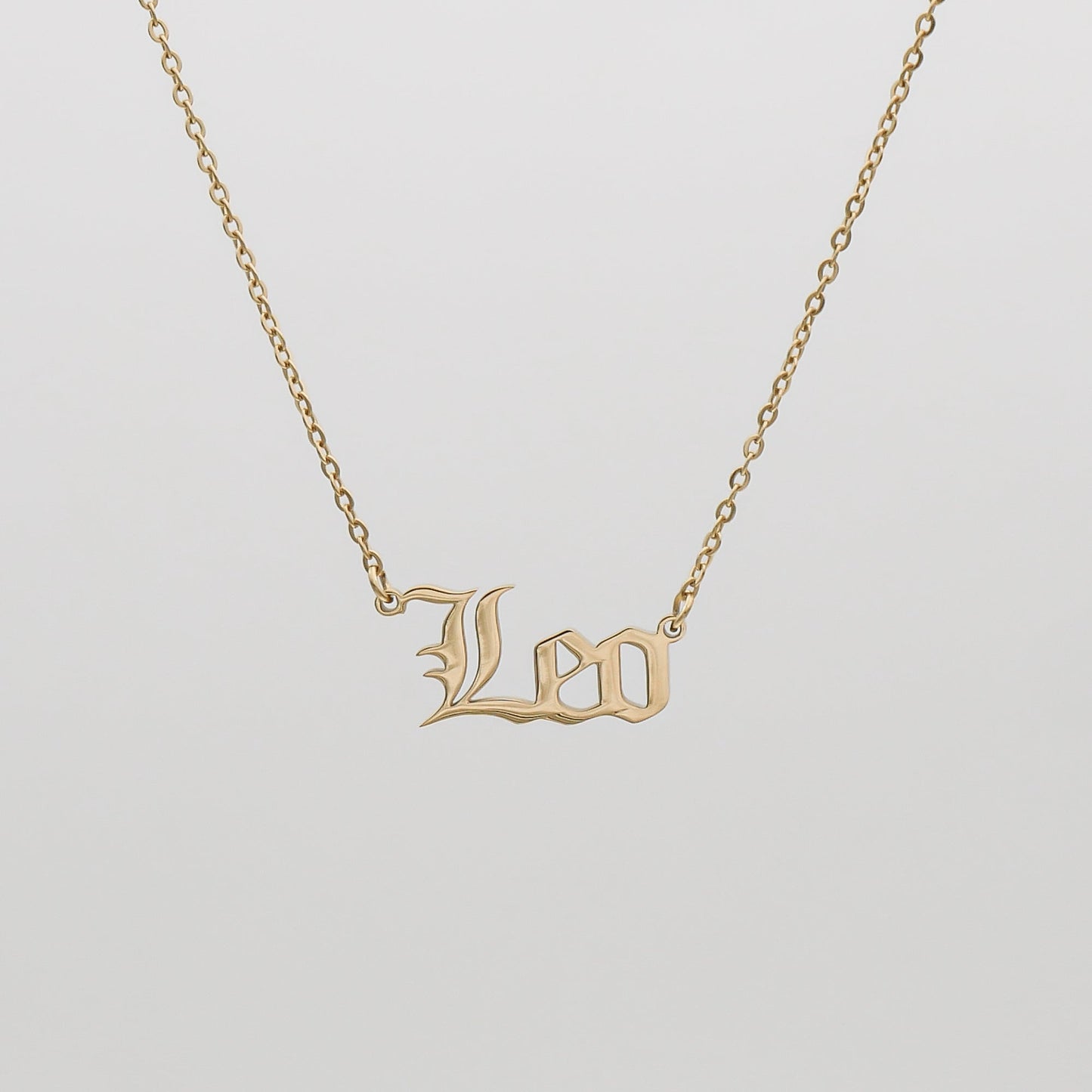 Old English Zodiac Name Necklace