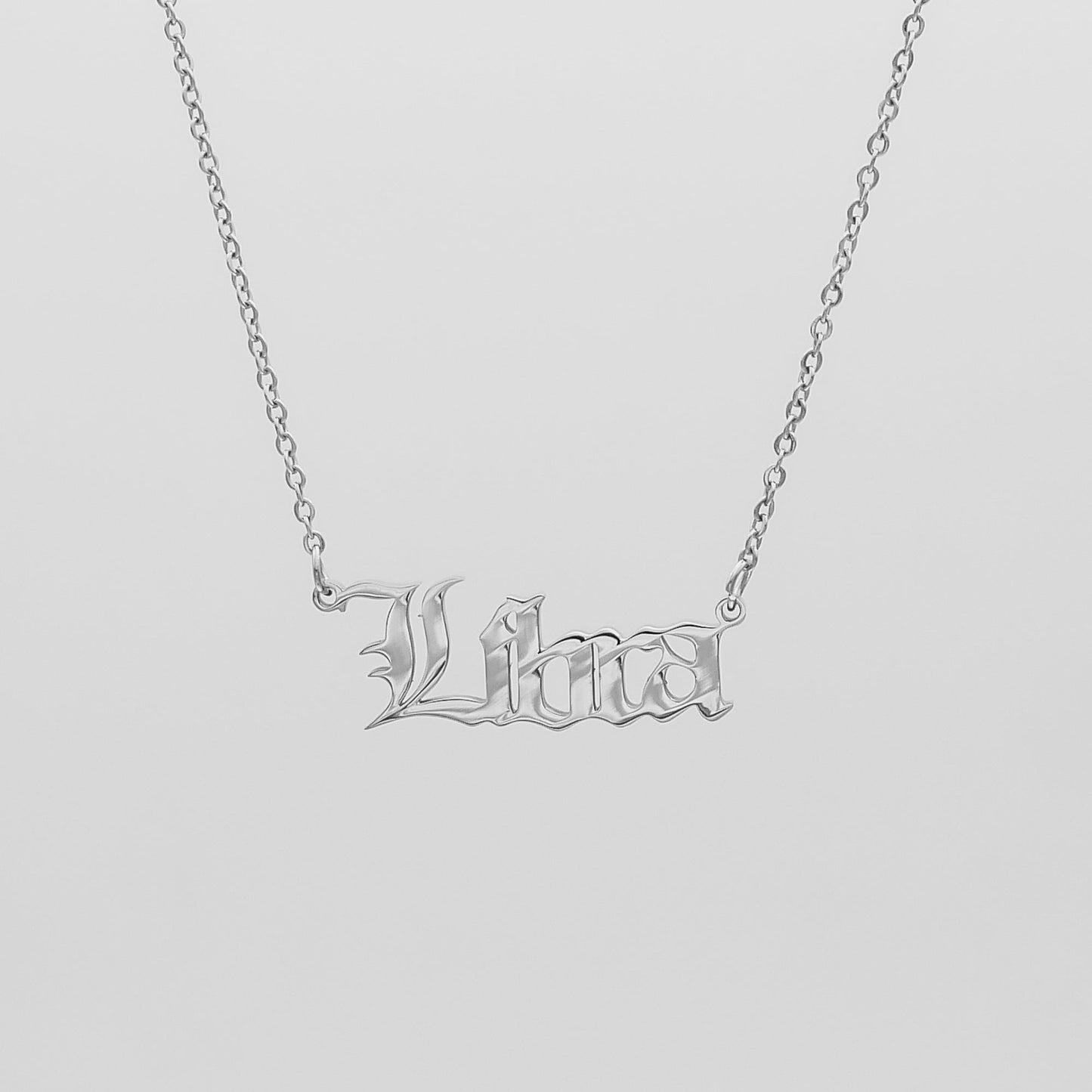 Old English Zodiac Name Necklace