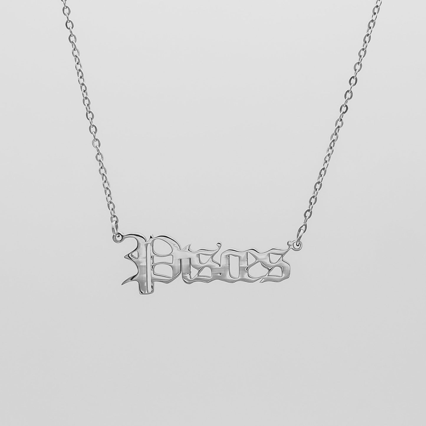 Old English Zodiac Name Necklace