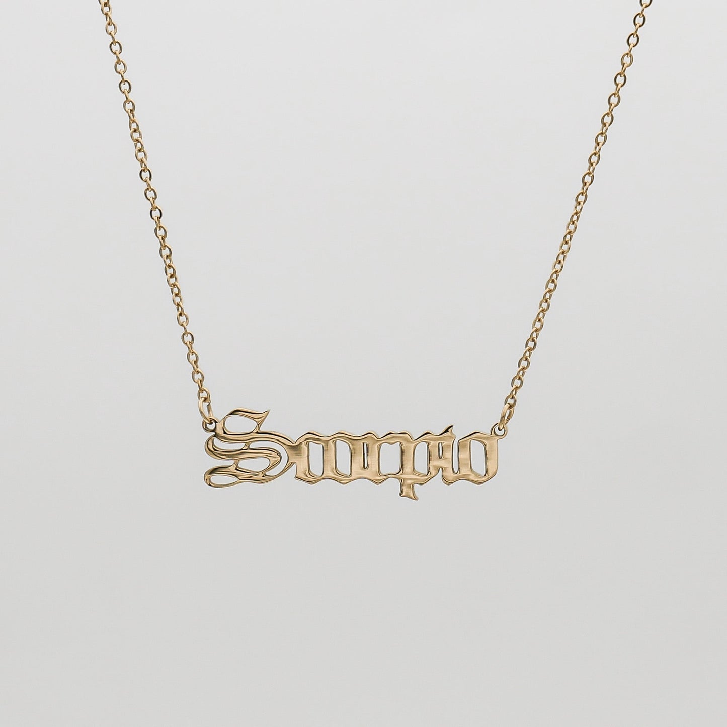 Old English Zodiac Name Necklace