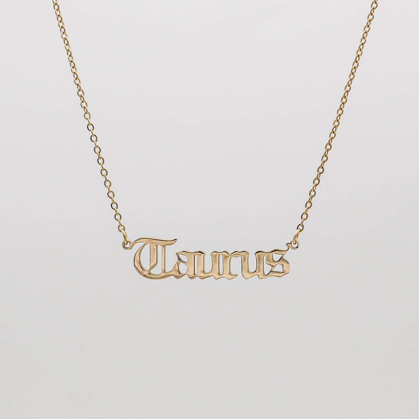 Old English Zodiac Name Necklace