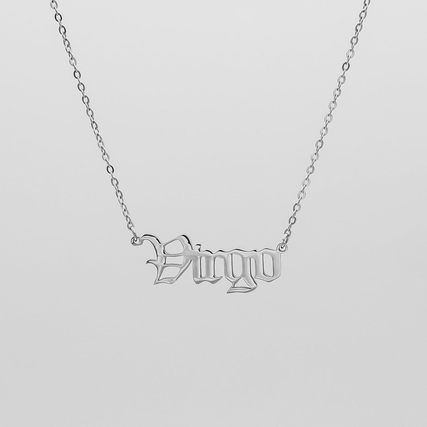 Old English Zodiac Name Necklace