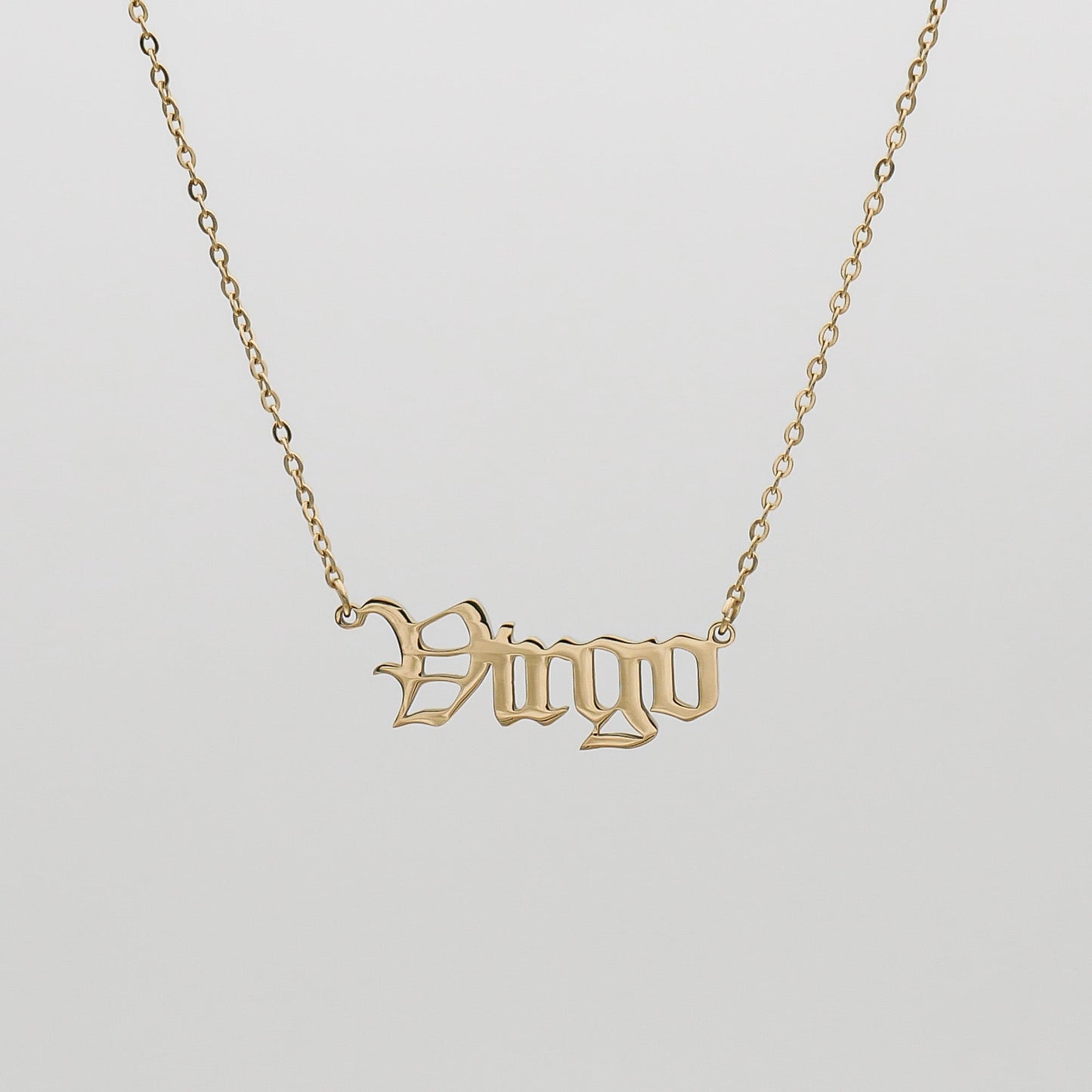 Old English Zodiac Name Necklace
