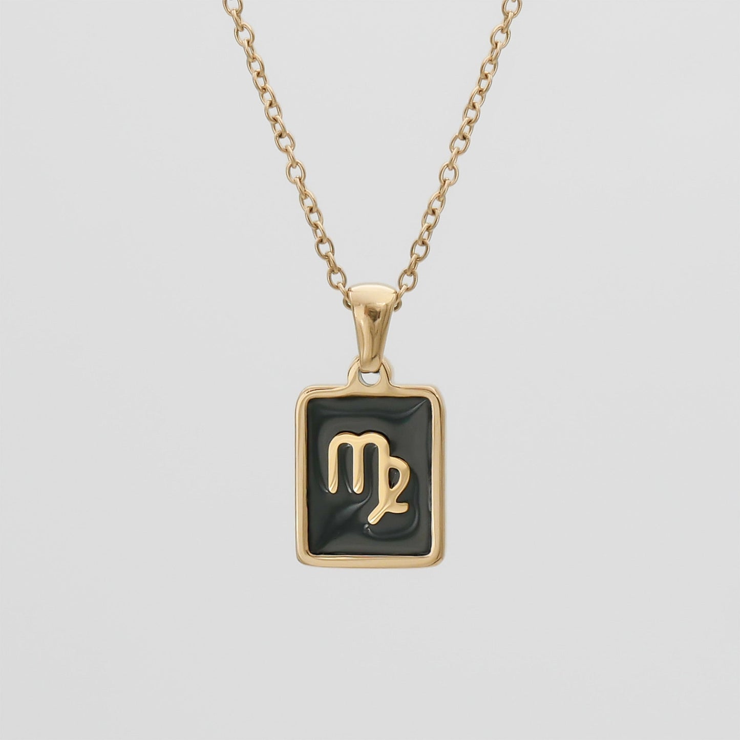 Onyx Zodiac Symbol Necklace