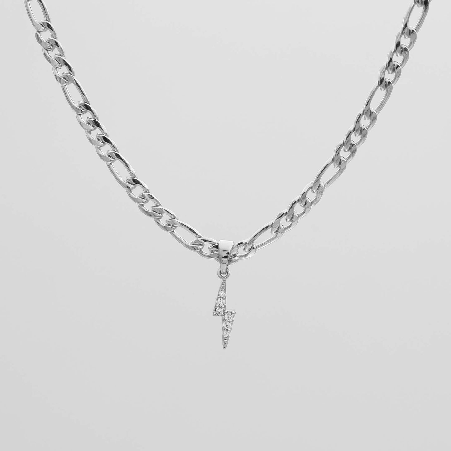 ICY Lightning Bolt Figaro Necklace