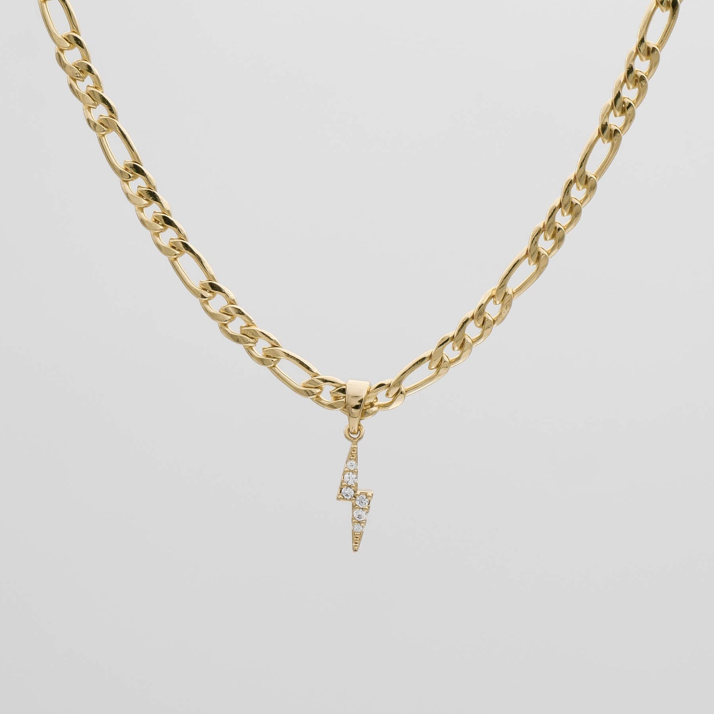ICY Lightning Bolt Figaro Necklace