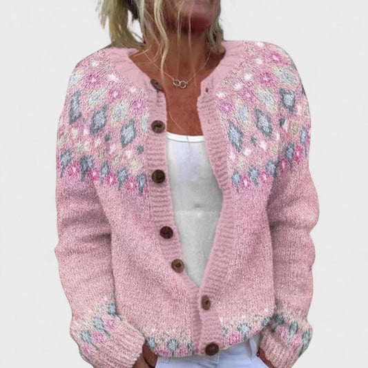 Lianne - Cardigan a maglia larga a fantasia chic