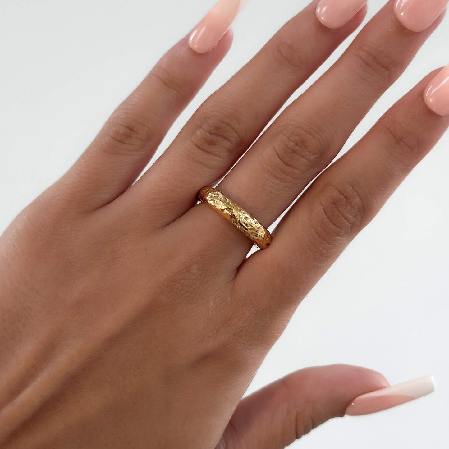 Astrid Hammered Band Ring