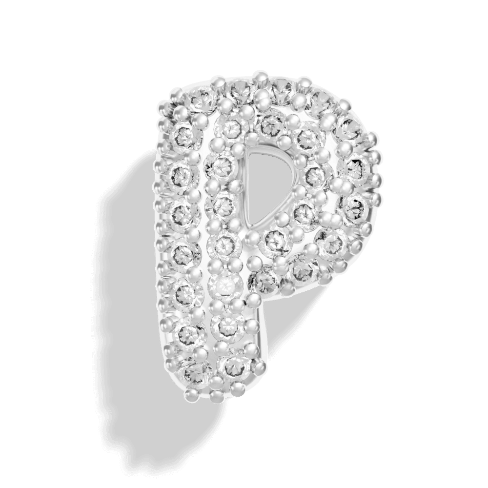 Silver Pave Bubble Letter Charms