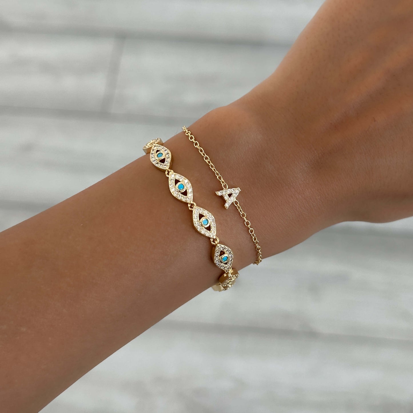 Lana icy initial bracelet
