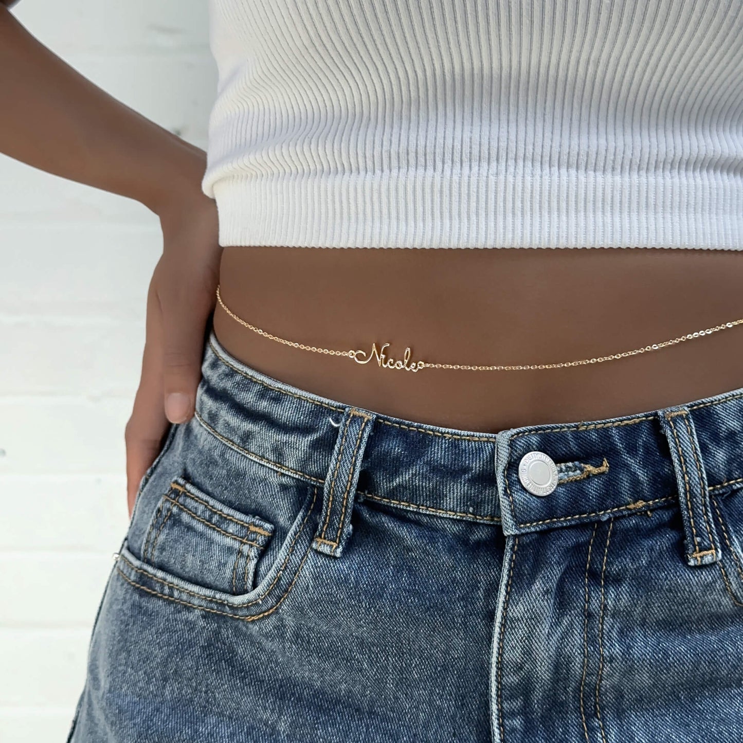 London Custom Name Belly Chain