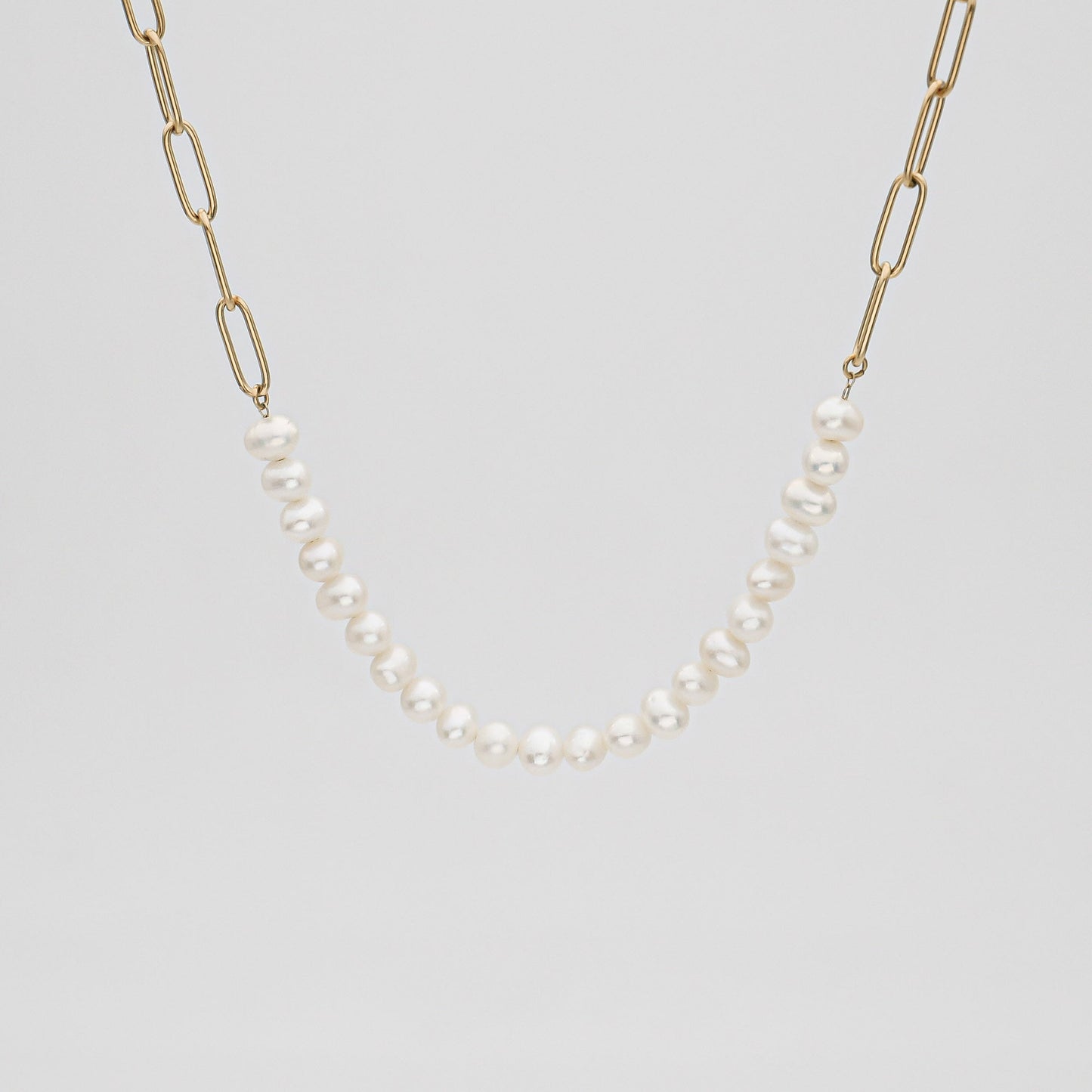 Camila Pearl Paperclip Necklace