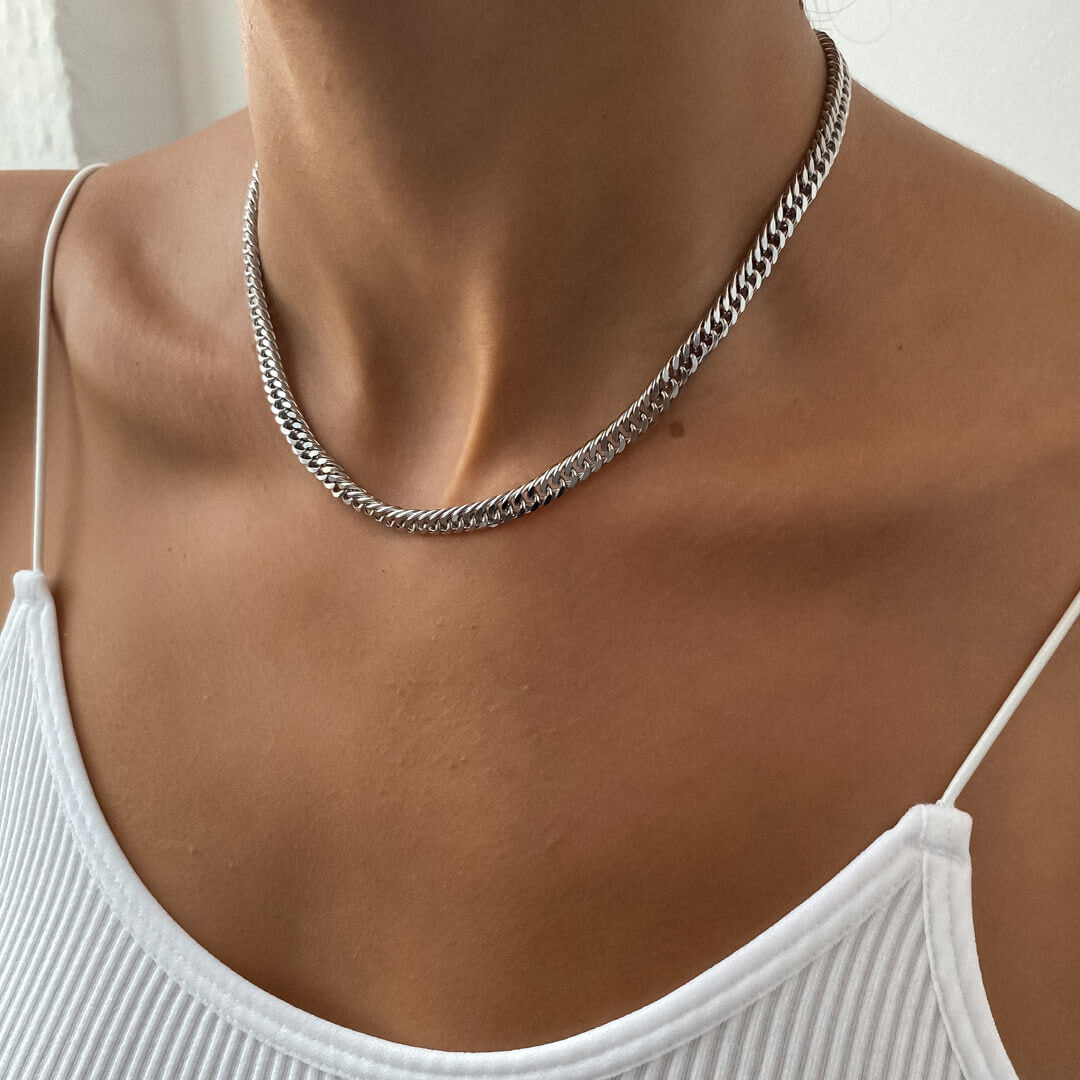 FREE GIFT | Double Link Curb Chain | Silver