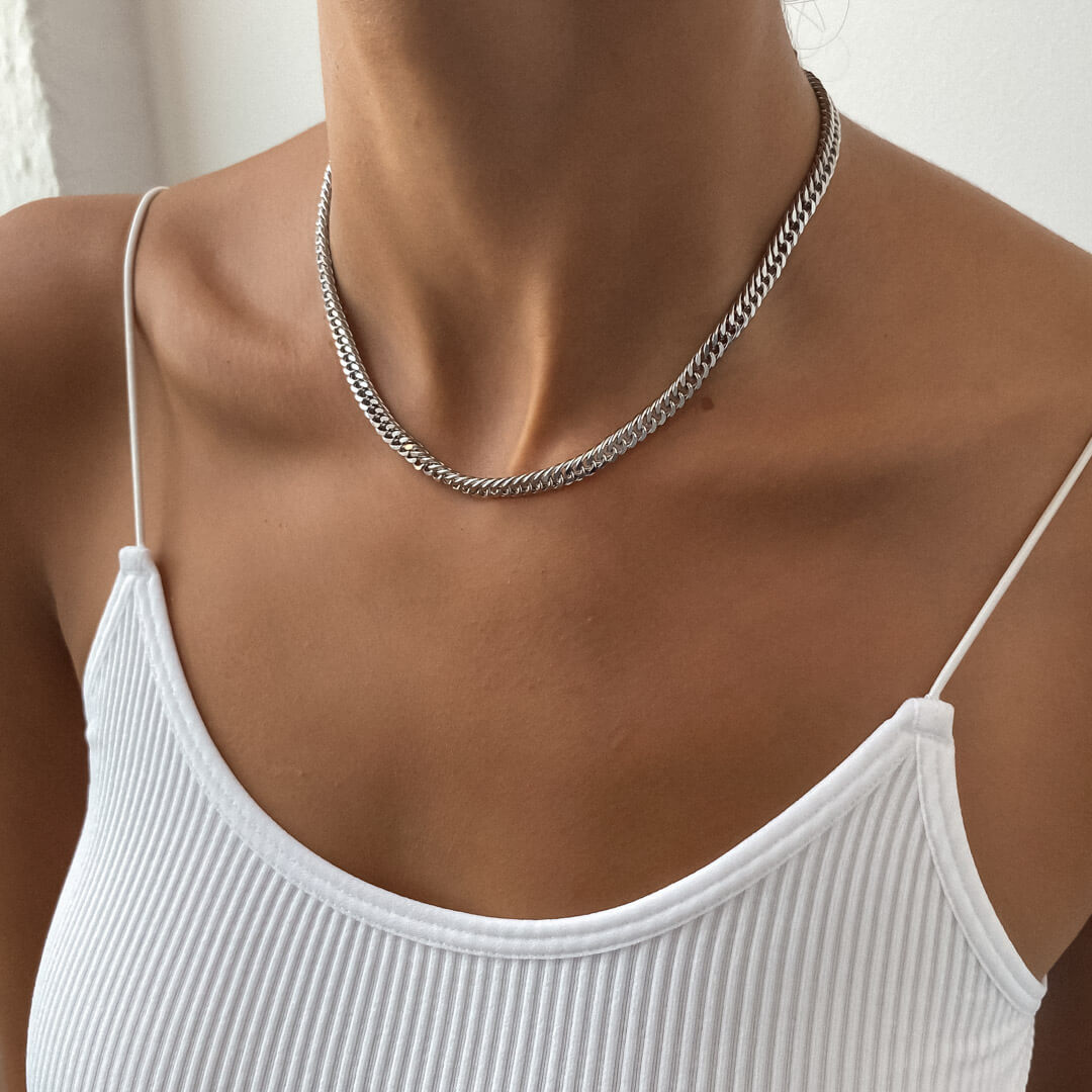 FREE GIFT | Double Link Curb Chain | Silver