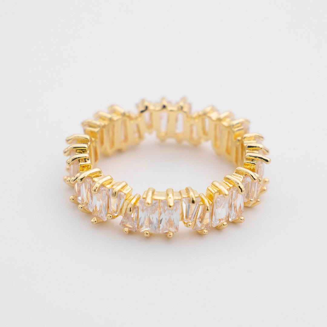 Jada Baguette Cut CZ Ring | Gold