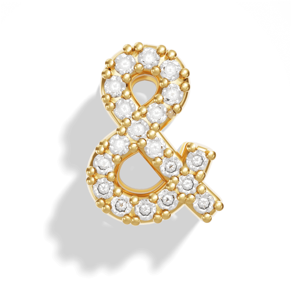 Gold Pave Bubble Letter Charms