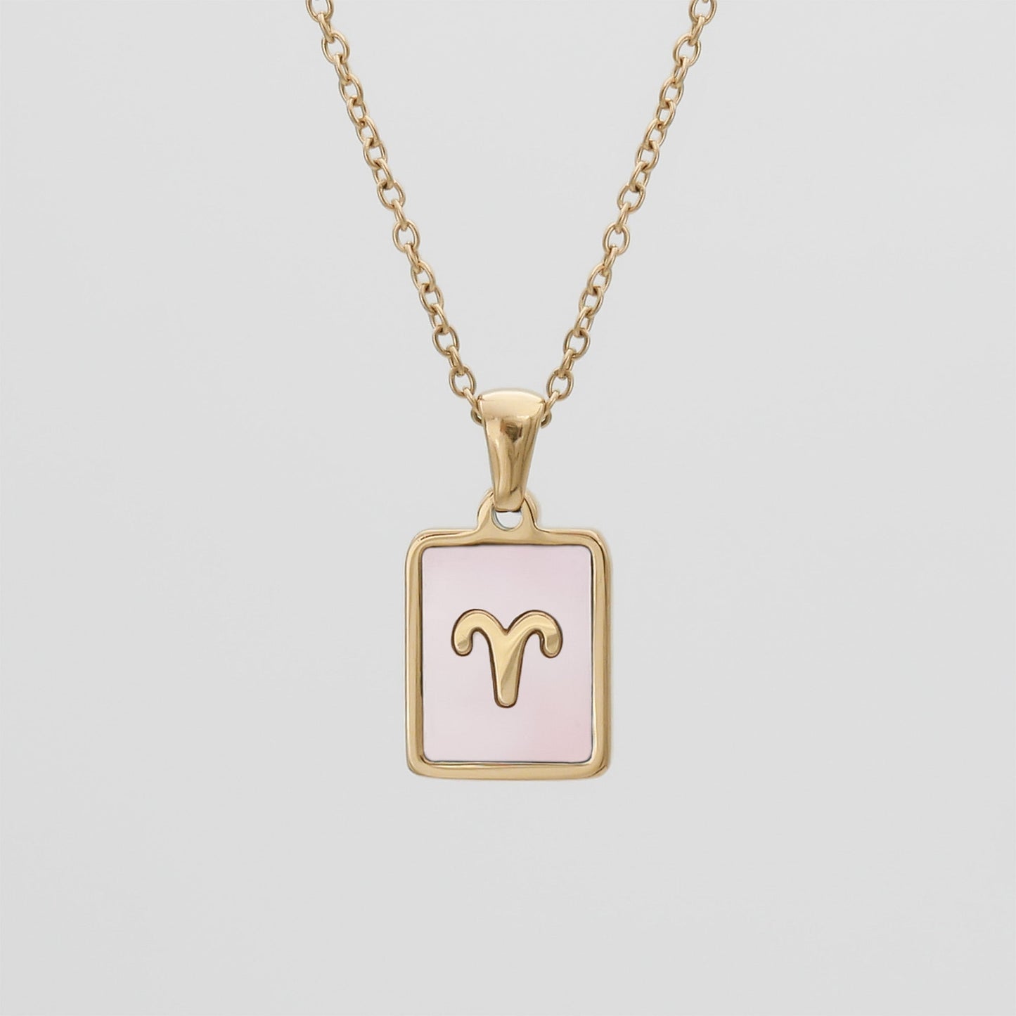 Pink Zodiac Symbol Necklace