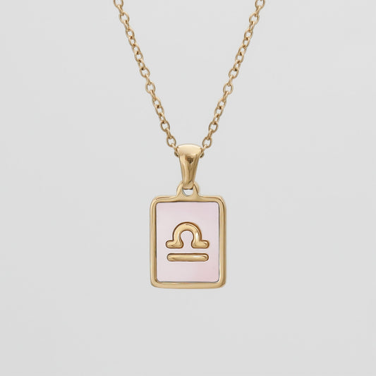 Pink Zodiac Symbol Necklace