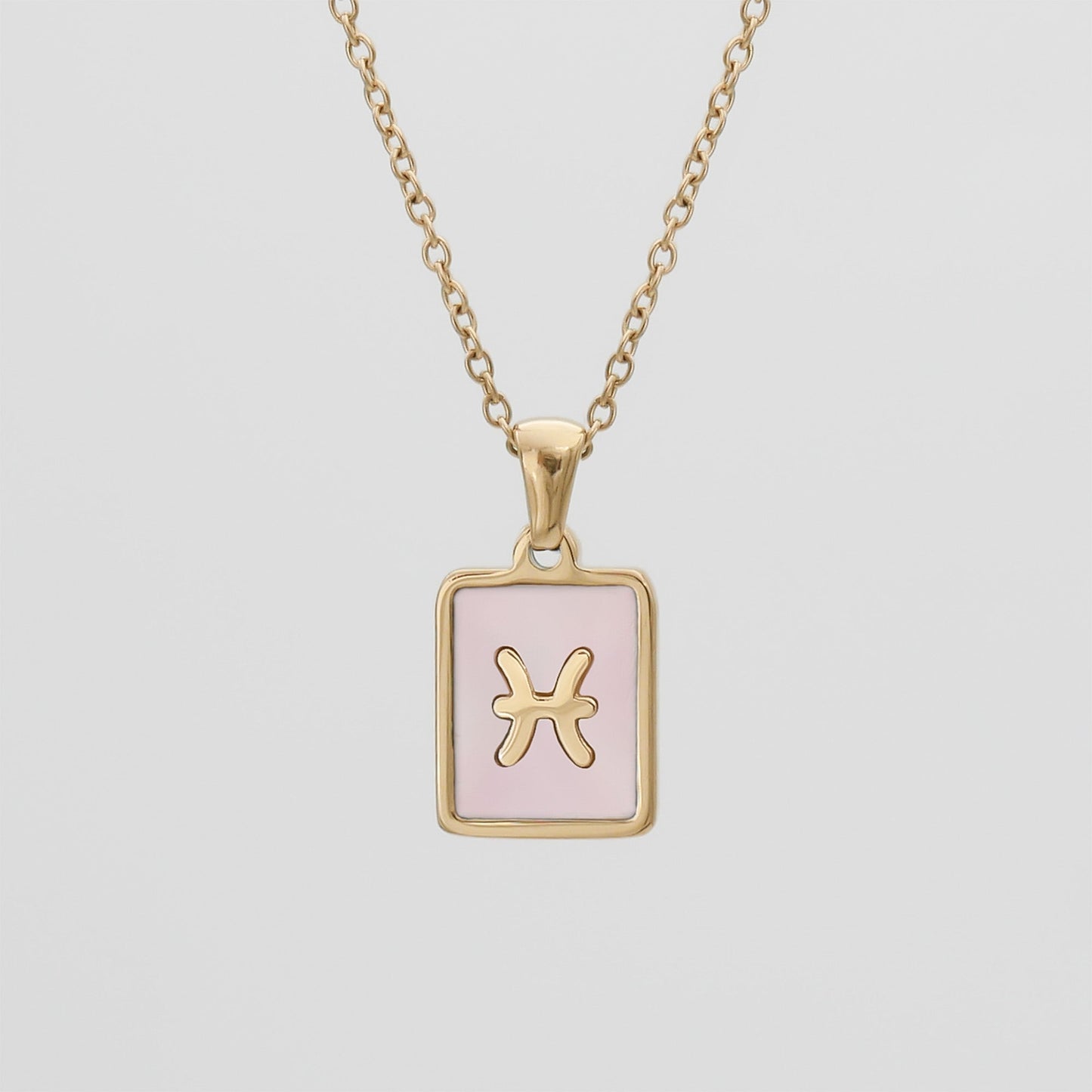 Pink Zodiac Symbol Necklace