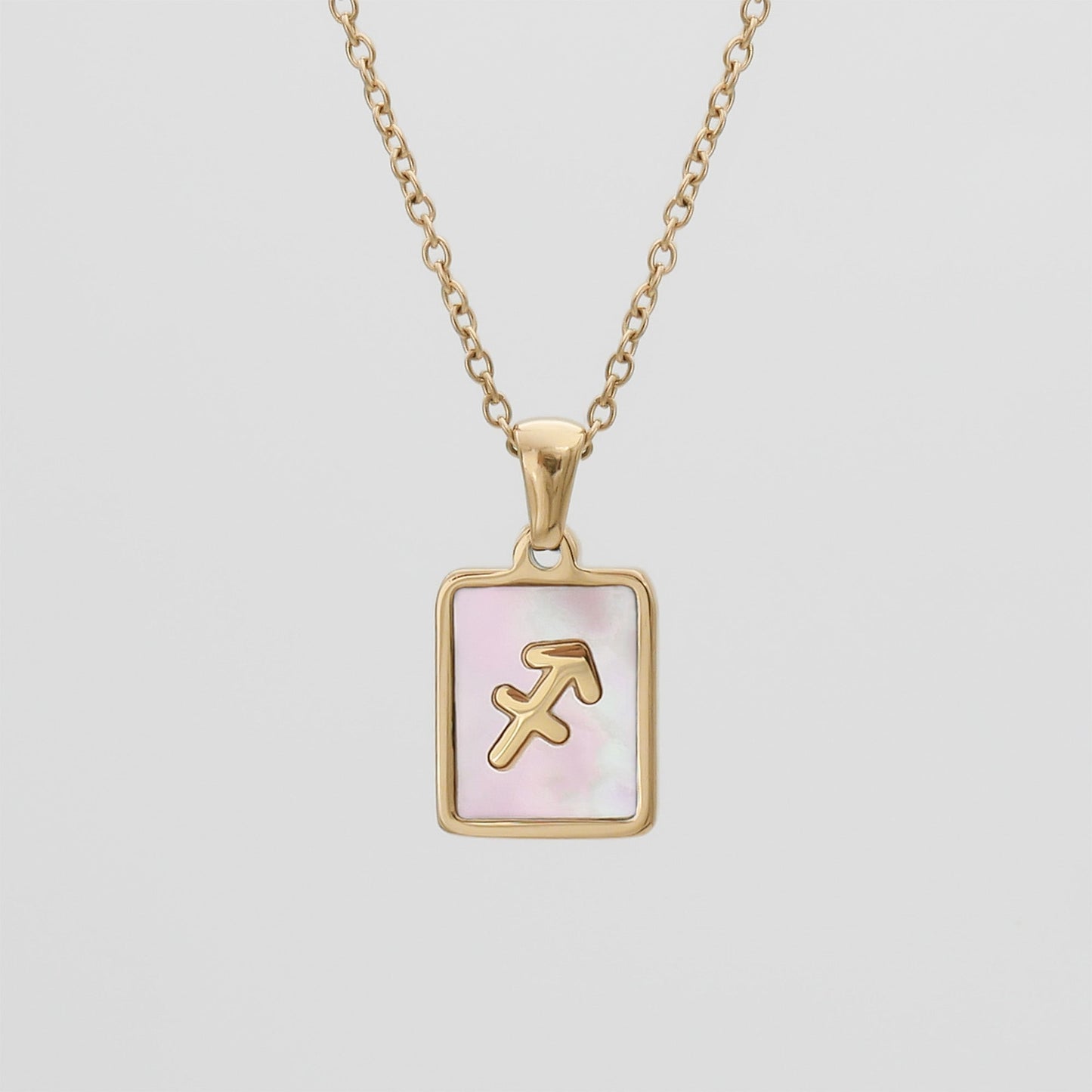 Pink Zodiac Symbol Necklace