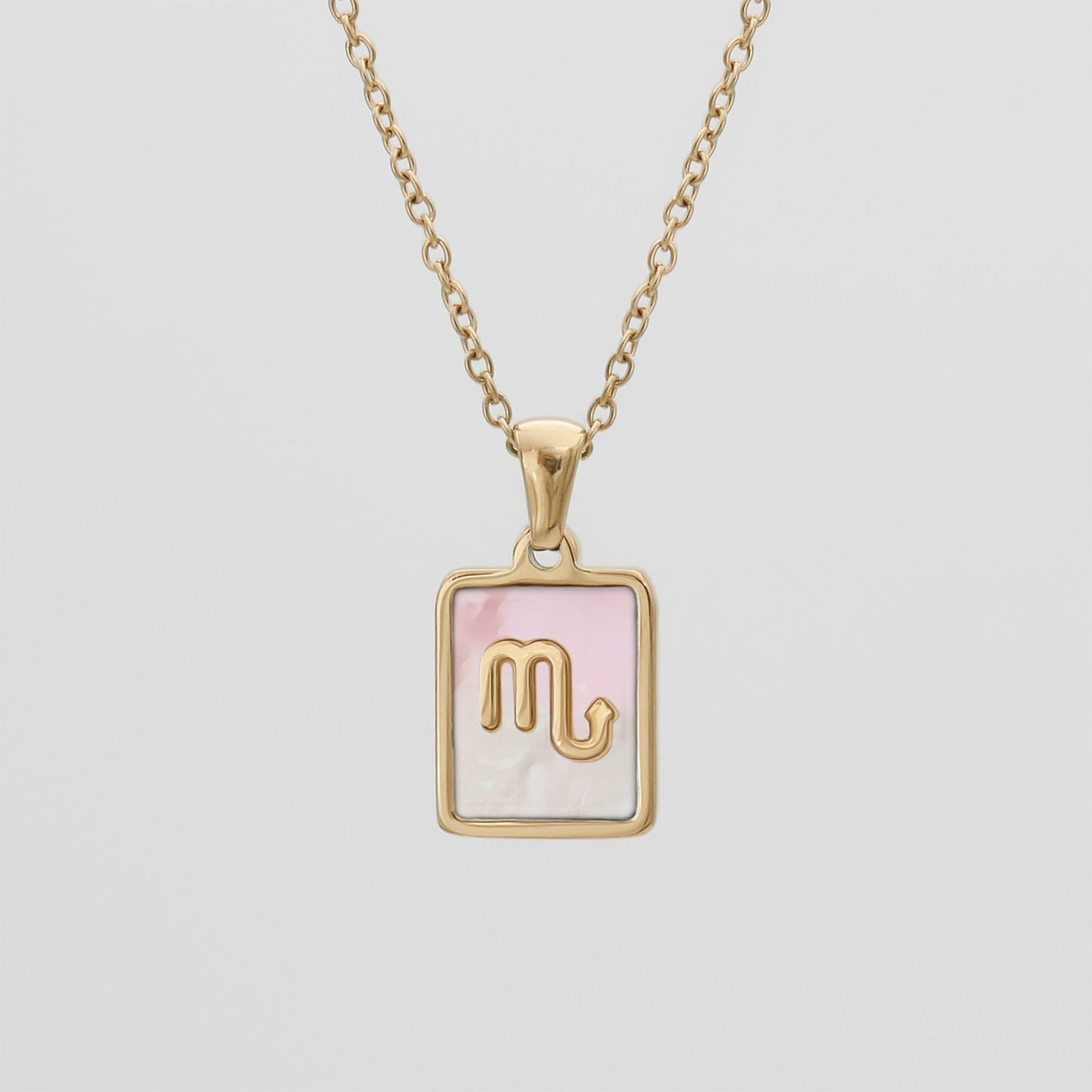 Pink Zodiac Symbol Necklace