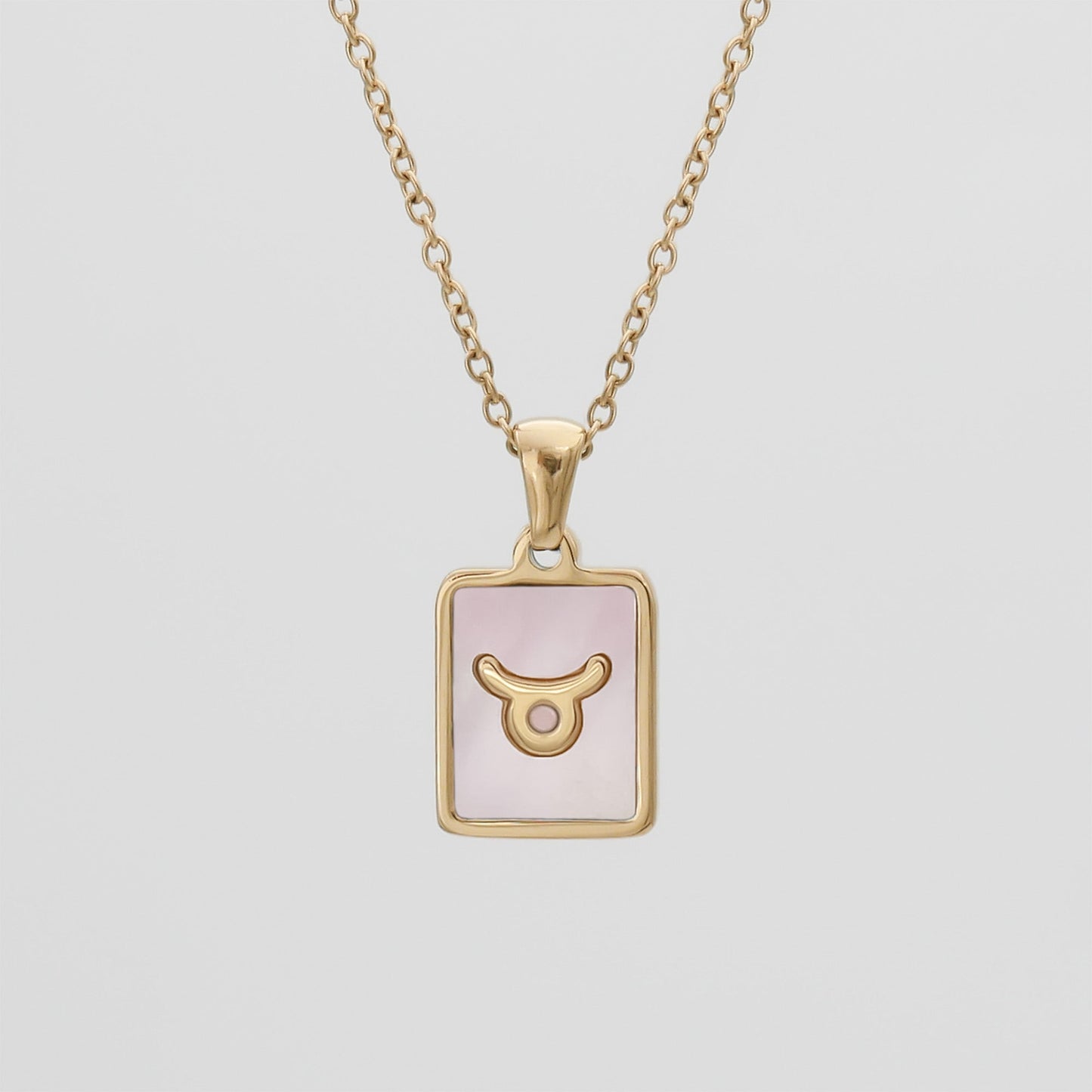 Pink Zodiac Symbol Necklace