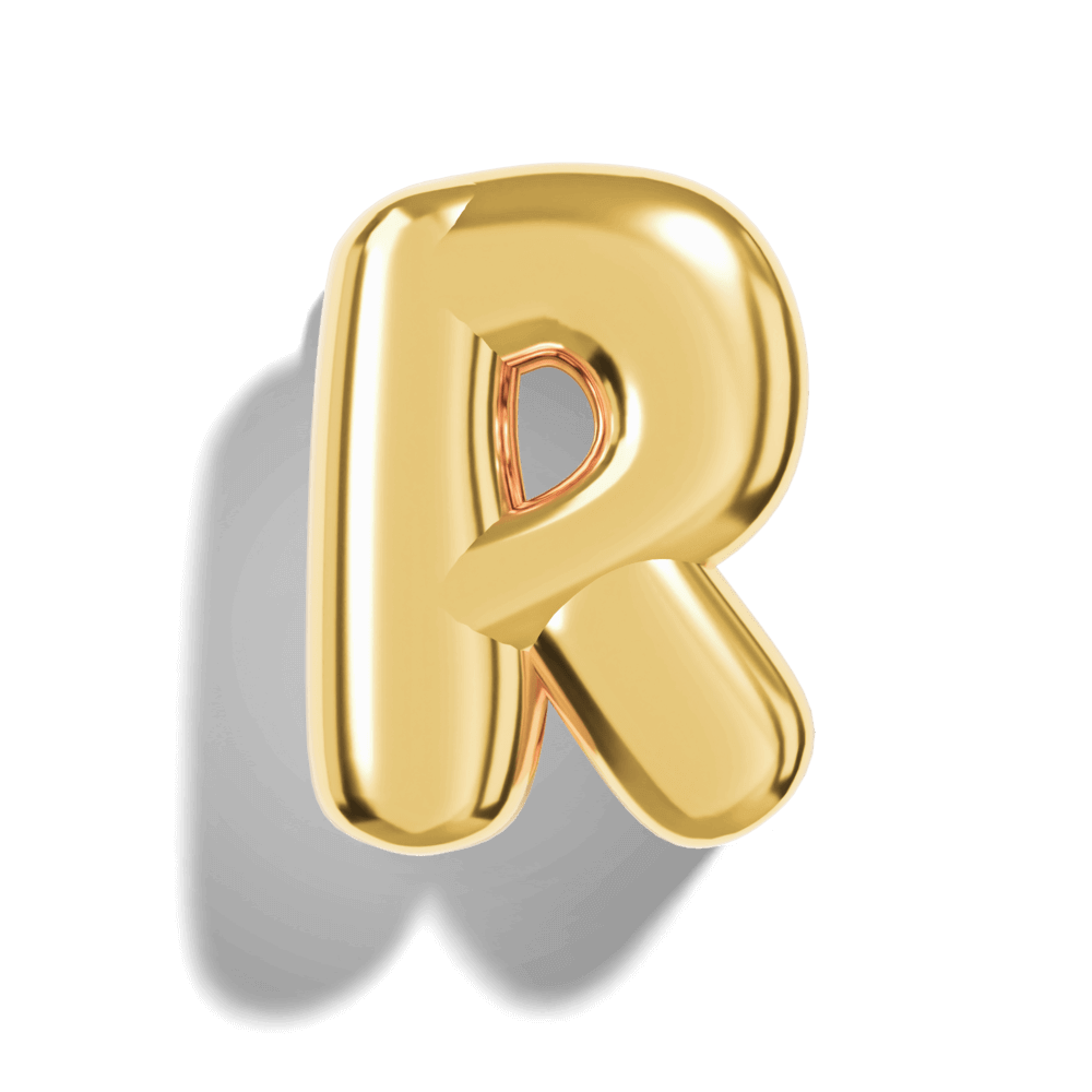 Gold Bubble Letter Charms