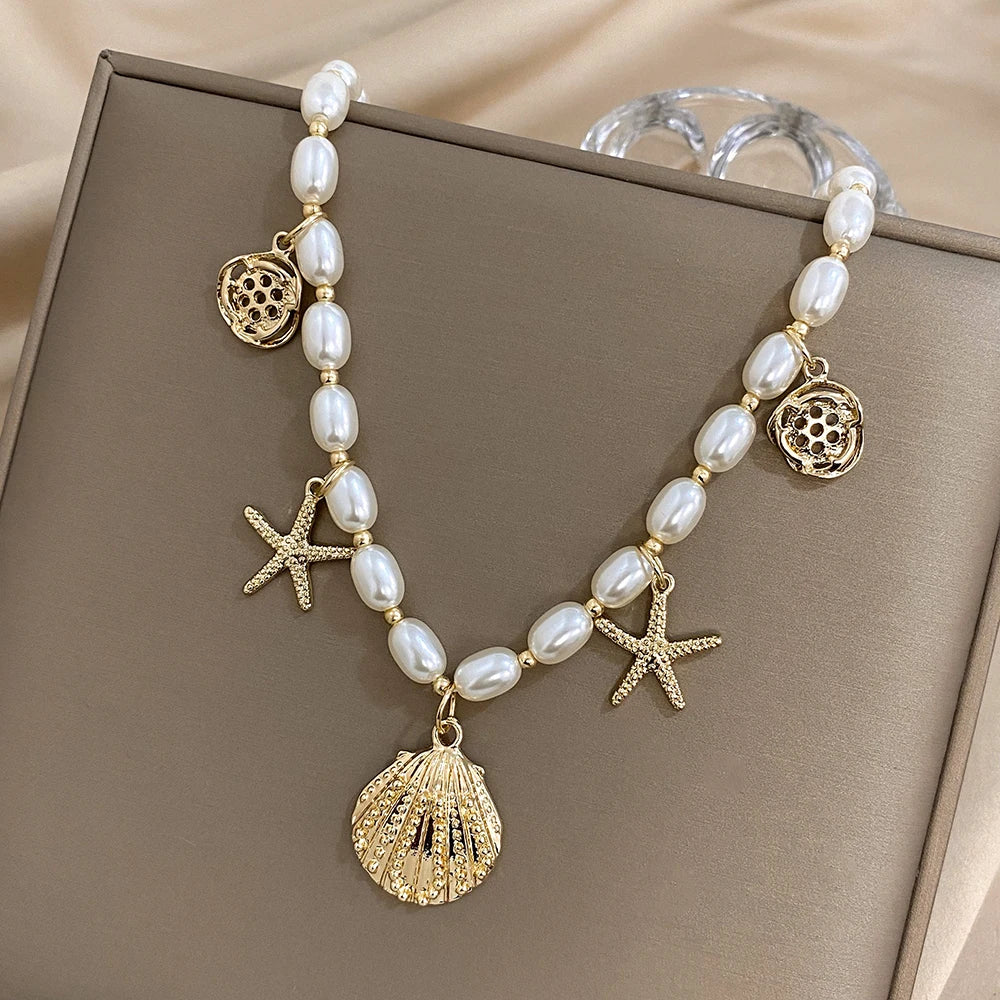 Celestial Siren - Choker Necklace with Pearls and Starfill
