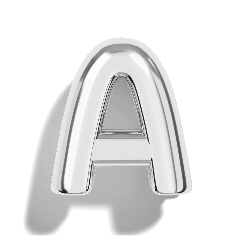 Silver Bubble Letter Charms