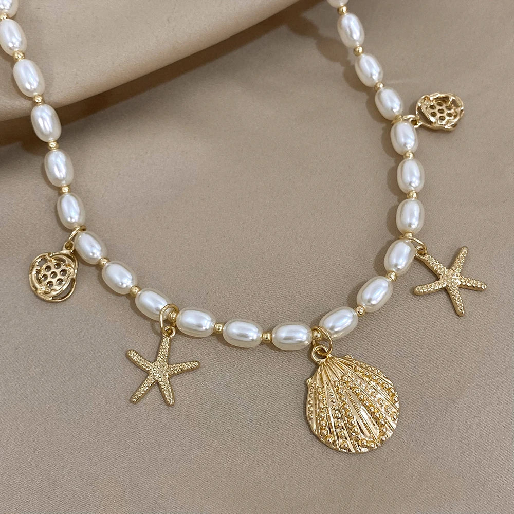 Celestial Siren - Choker Necklace with Pearls and Starfill