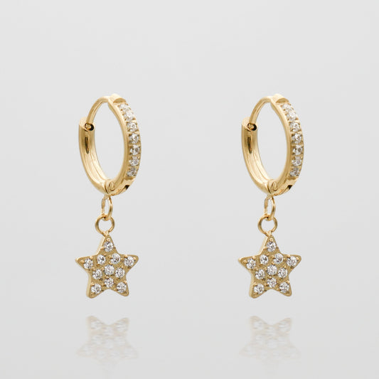 Seren Star Huggie Earrings