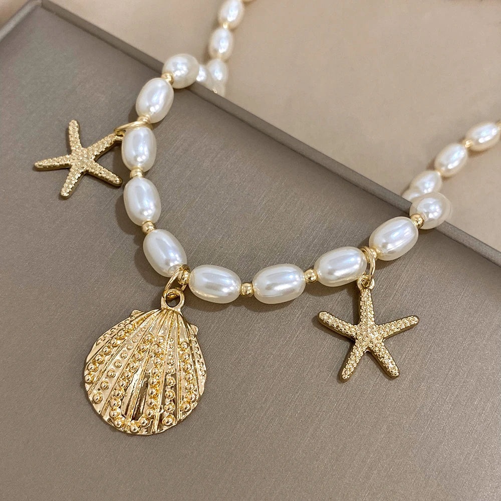 Celestial Siren - Choker Necklace with Pearls and Starfill