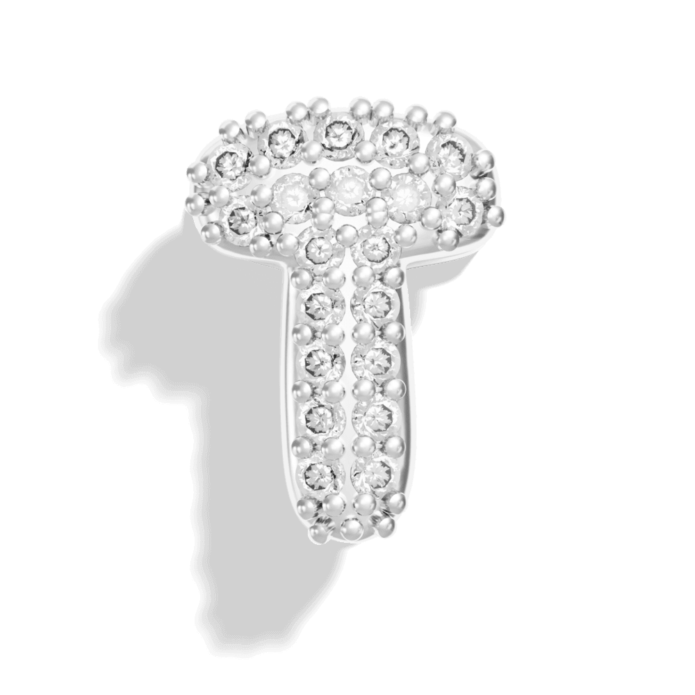 Silver Pave Bubble Letter Charms
