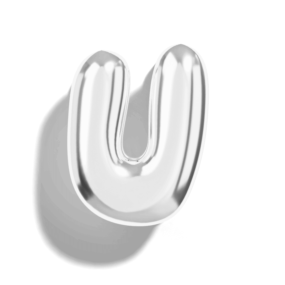 Silver Bubble Letter Charms
