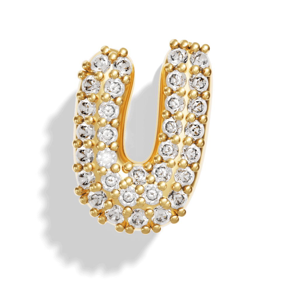 Gold Pave Bubble Letter Charms