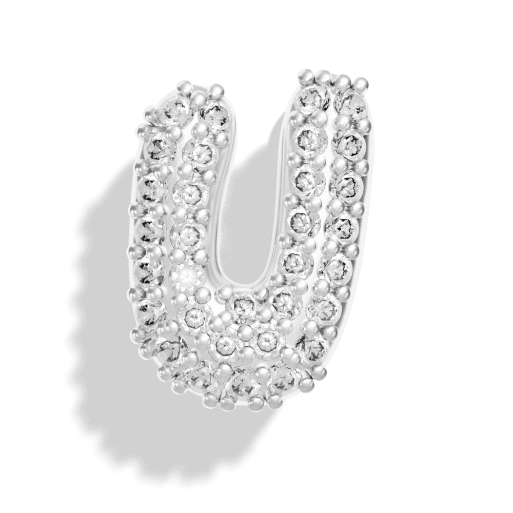 Silver Pave Bubble Letter Charms