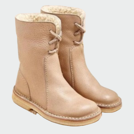 Scarpe da uomo in pelle impermeabili con rivestimento in lana