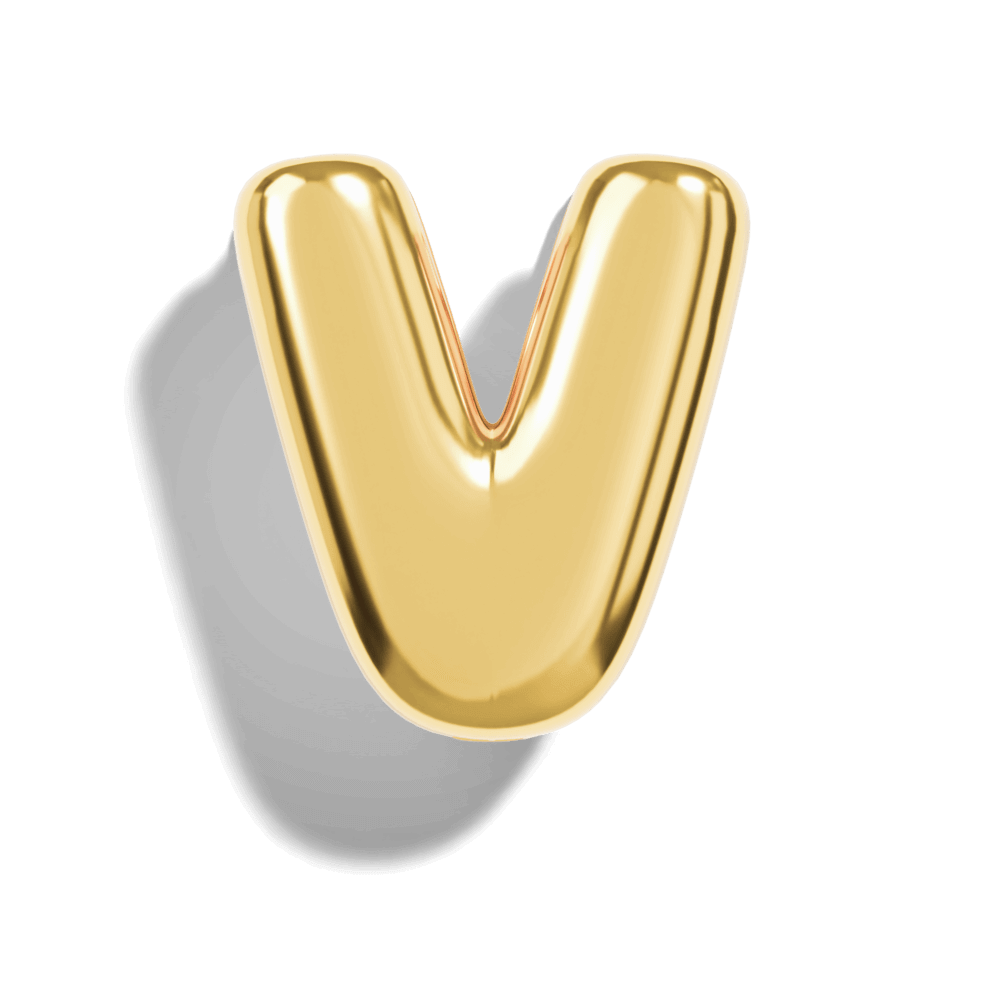 Gold Bubble Letter Charms