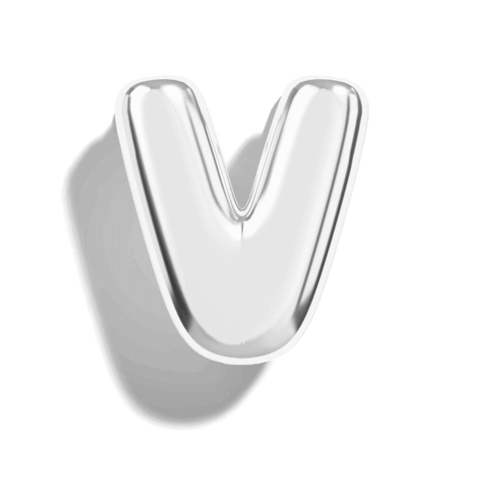 Silver Bubble Letter Charms
