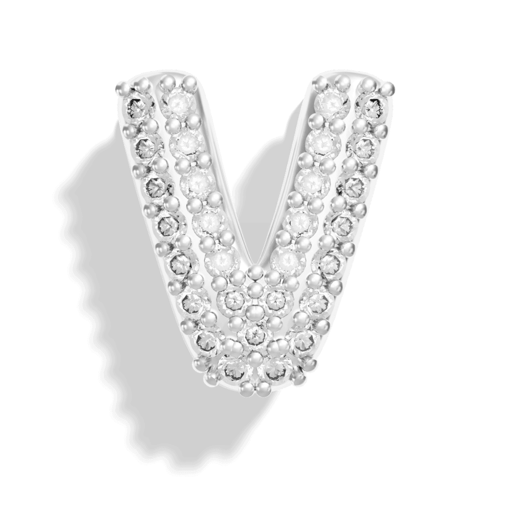 Silver Pave Bubble Letter Charms