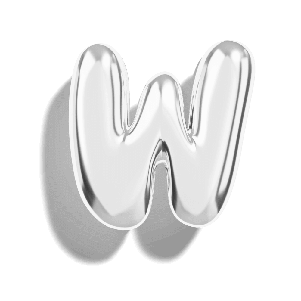 Silver Bubble Letter Charms
