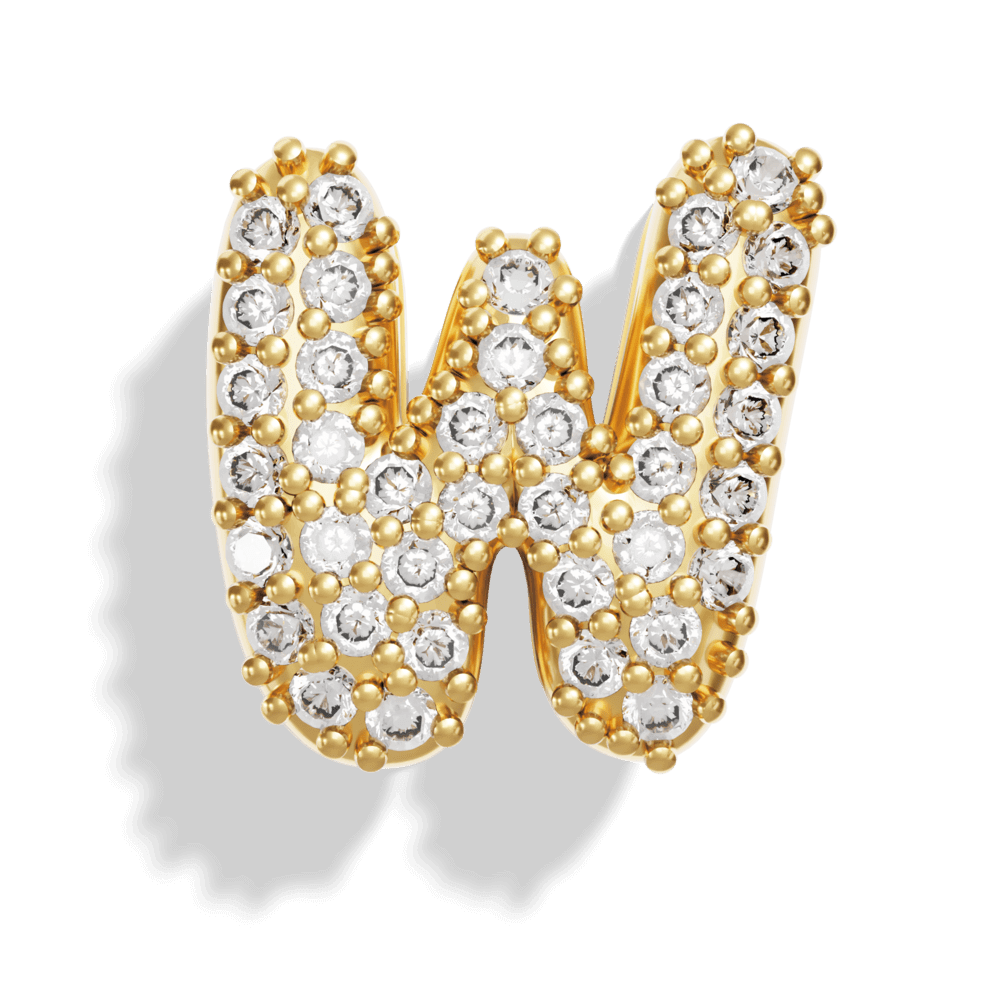 Gold Pave Bubble Letter Charms